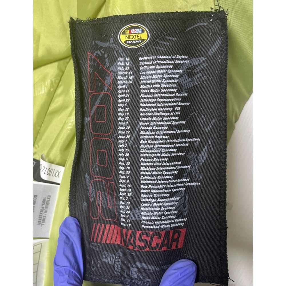 Vintage 2007 NASCAR Nextel Cup Series Green Puffer Vest Women's Small Petite - Picture 9 of 13